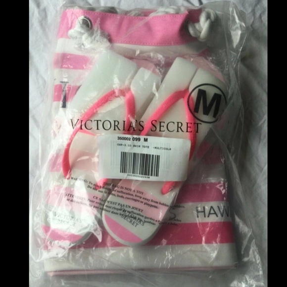 Victorias Secret BEACH BAG SET~FLIP FLOPS M 7-8 - Picture 4 of 14